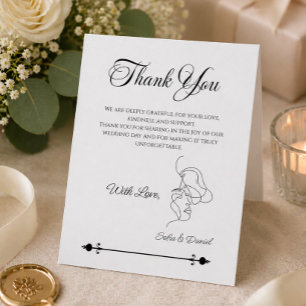 Carte De Remerciements Illustration de couple en art linéaire minimaliste
