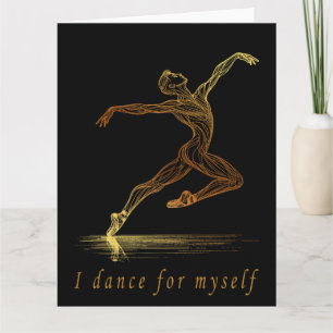 Carte De Remerciements Illustration de danseuse de ballet dorée : grâce e