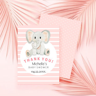 Carte De Remerciements Illustration de l'aquarelle des éléphants de print