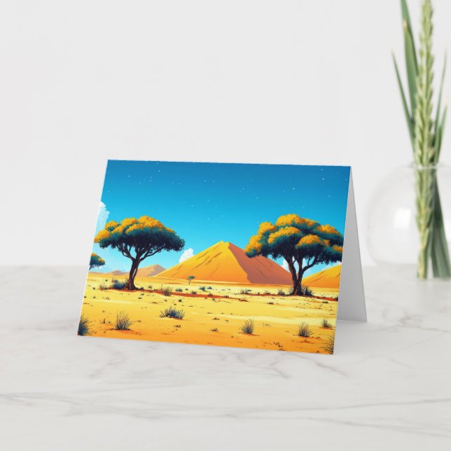 Carte De Remerciements Illustration de l'arbre du désert (Devant)