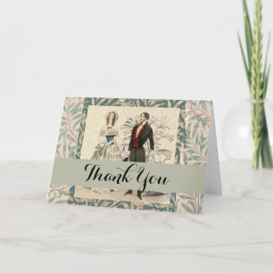 Carte De Remerciements Illustration de mariage victorien vintage 1844