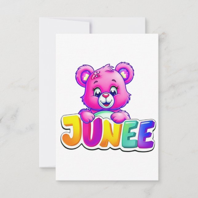 Carte De Remerciements Illustration de ours Junee mignon (Devant)