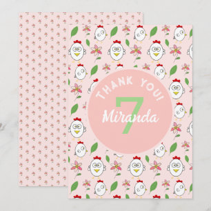 Carte De Remerciements Illustration de poulet au dessin mignon