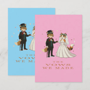 Carte De Remerciements Illustration du jour de mariage du renard et du ch
