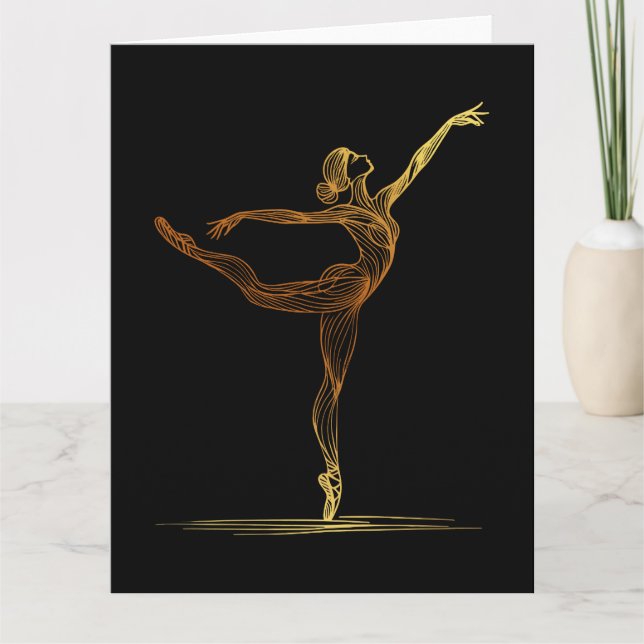 Carte De Remerciements Illustration d'une danseuse de ballet (Devant)