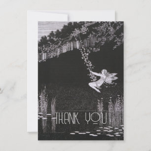 Carte De Remerciements Illustration Fée Personnalisée vintage, Retro