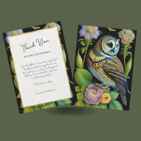 Illustration florale de hibou vert personnalisée