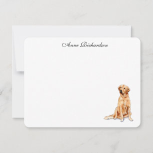 Carte De Remerciements Illustration Golden Retriever plate