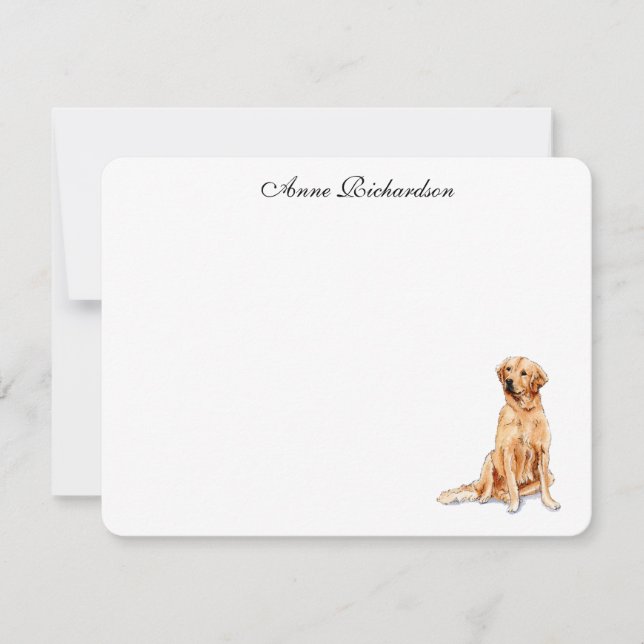 Carte De Remerciements Illustration Golden Retriever plate (Devant)