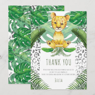Carte De Remerciements Illustration Lion Safari Anniversaire I Baptême