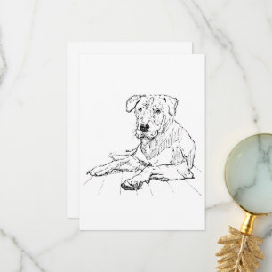 Carte De Remerciements Illustration minimaliste de l'amant de chien Rottw