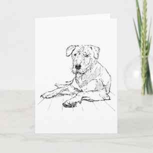 Carte De Remerciements Illustration minimaliste de l'amour pour les chien