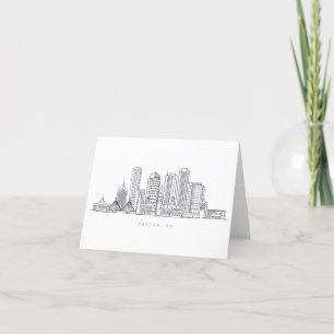 Carte De Remerciements Illustration minimaliste de l'horizon de Boston