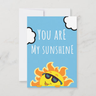 Carte De Remerciements Illustration Sun 'You Are My Sunshine'   Ciel mign