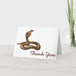 Carte De Remerciements Illustration vintage de serpent de cobra