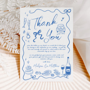 Carte De Remerciements Illustrations à la main Doodles Mariage