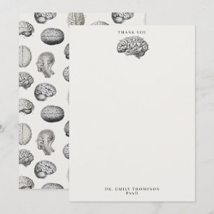 Carte De Remerciements Illustrations d'anatomie cérébrale Biologie Psycho