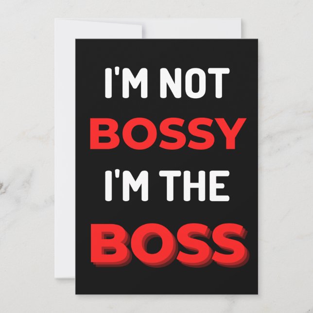 Carte De Remerciements I'm Not Bossy I'm (Devant)