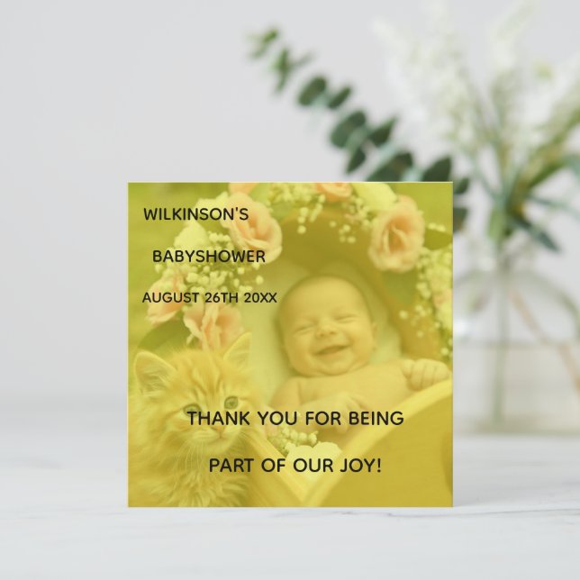 Carte De Remerciements Image de bébé Baby Shower (Debout devant)