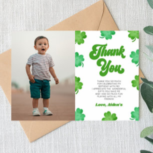 Carte De Remerciements Image de trèfle vert chanceux pour fête d'annivers