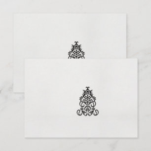 Carte De Remerciements image en noir et blanc d'un design orné