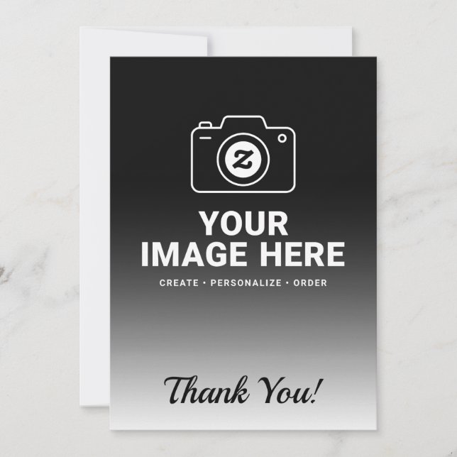 Carte De Remerciements Image et texte dégradé (Devant)