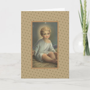 Carte De Remerciements Image vintage de l'enfant Jésus Noël