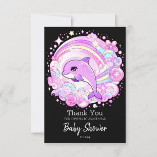 Carte De Remerciements Imaginaire magique Baby shower dauphin