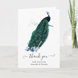 Carte De Remerciements Imaginaire Peacock vintage Photo