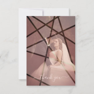 Carte De Remerciements Imitation de vitrail romantique pour invité de mar