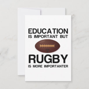 CARTE DE REMERCIEMENTS IMPORTANTE IMPORTANTE RUGBY