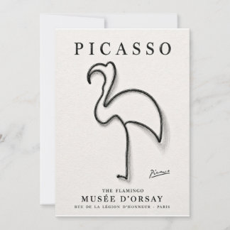 Carte De Remerciements Impression de flamant rose de Picasso | Art minima