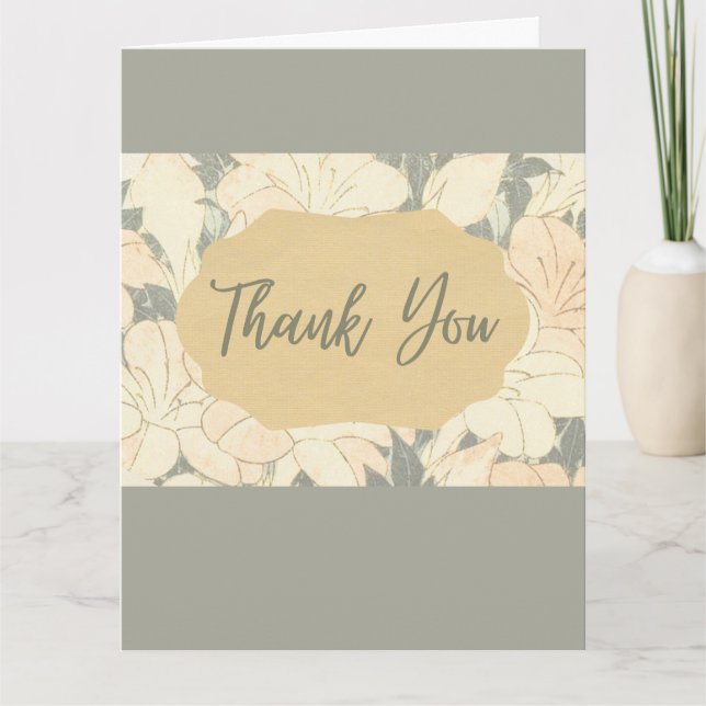 Carte De Remerciements Impression Florale Rétro Lumineuse (Devant)