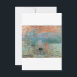 Carte De Remerciements Impression, Sunrise 1872 Claude Monet<br><div class="desc">Oscar-Claude Monet (UK: /ˈmneɒ/, US: /ʊˈneɪ, madeˈ-/, French: [dmning]; 18 novembre 1840 - 5 december 1926) ce qui a French painter and founder impressiof painist ting who is as key precursor to modernism, especially in his attempts to paint nature as he perceived it.[1] During his long career, ce que la...</div>