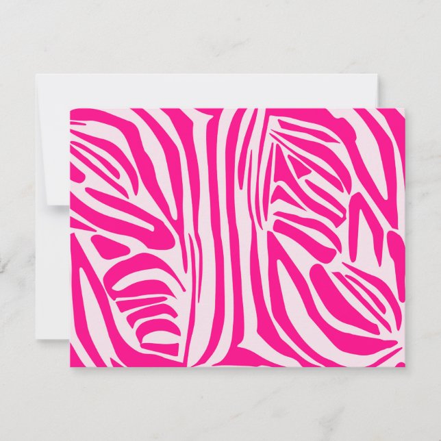 Carte De Remerciements Impression zèbre rose (Devant)