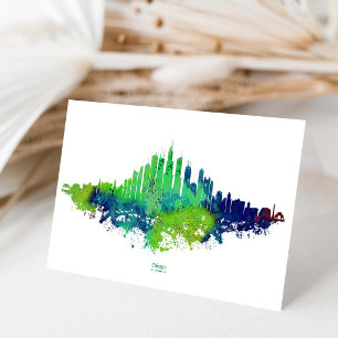 Carte De Remerciements Impressions d'art à l'aquarelle du panorama de Chi