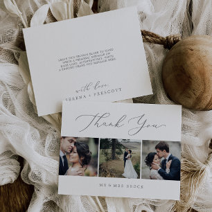 Carte de remerciements imprimable en argent 3 phot