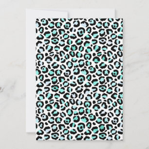 Carte De Remerciements Imprimé Animal Bleu Taches Turquoise Rose Faux Noi