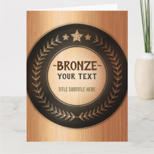 Carte De Remerciements IMPRIMER do-it-yourself MÉDAILLE Bronze AJOUTER VO