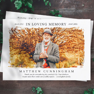 Carte De Remerciements In Love Mémoire Mémorial Photo simple moderne