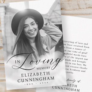 Carte De Remerciements In Love Mémoire Nuages Mémorial Photo moderne