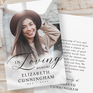 Carte De Remerciements In Love Mémoire Nuages Mémorial Photo moderne