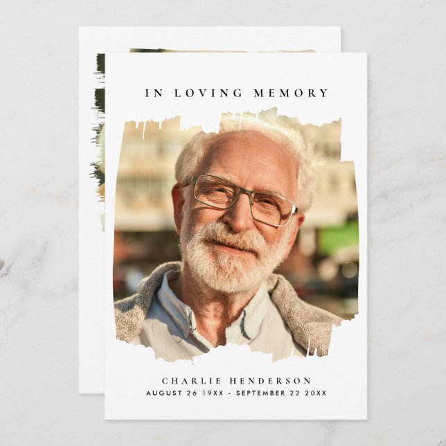 Carte De Remerciements In Love Memory 2-Photo Funérailles Modernes (Devant / Derrière)