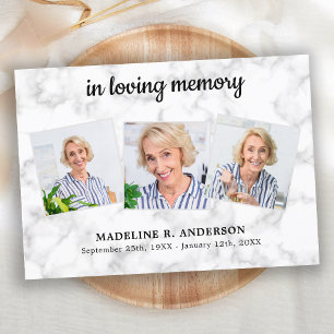 Carte De Remerciements In Love Memory 3 Photo Collage Sympathy Funeral