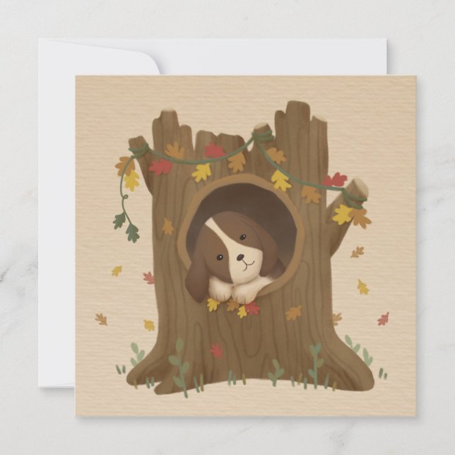 Carte De Remerciements Incroyable Automne : Beagle (Devant)