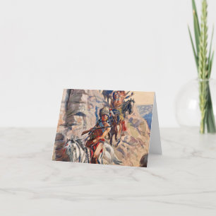 Carte De Remerciements Indian Scouting Party, 1900 by Charles Marion Russ