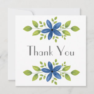 Carte De Remerciements Indigo Aquarelle Florale Swag 2
