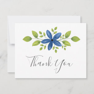 Carte De Remerciements Indigo Aquarelle Florale Swag 2
