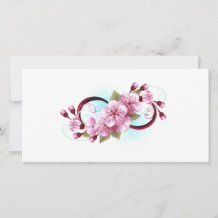Carte De Remerciements Infinité avec les fleurs Sakura