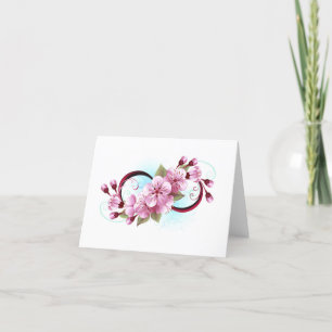 Carte De Remerciements Infinité avec les fleurs Sakura